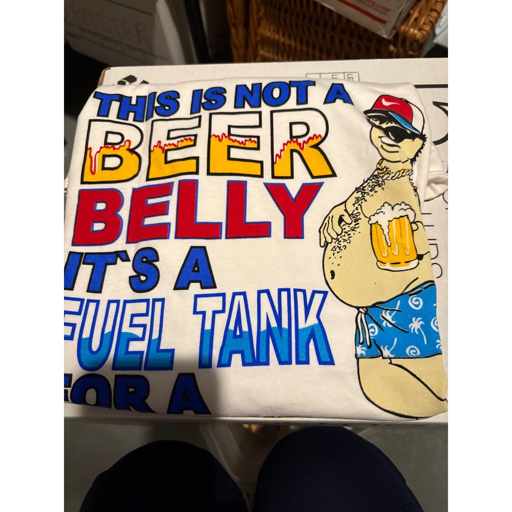 Yazbek Cozumel Mexico Beer Belly Fuel‎ Tank Sex Machine Graphic T-Shirt Mens L